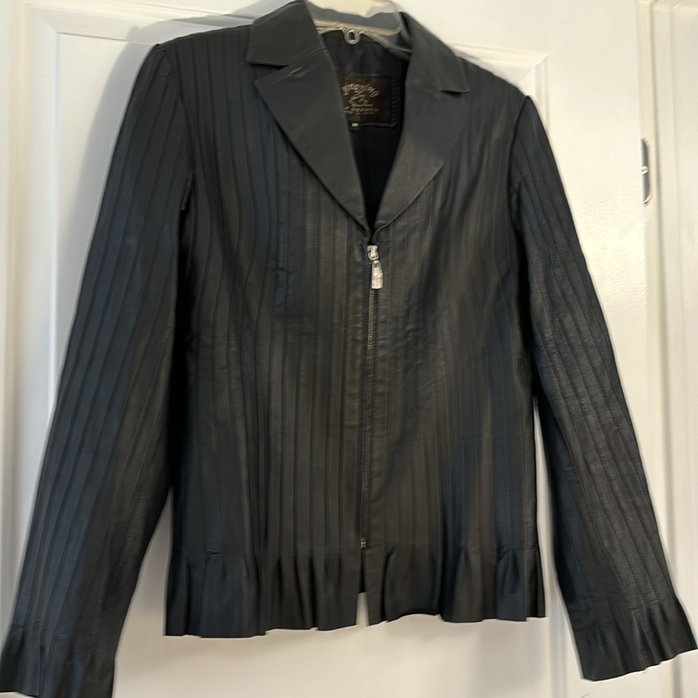 Ying Ying of Nevada 100% Leather Black Jacket Size M Great Condition